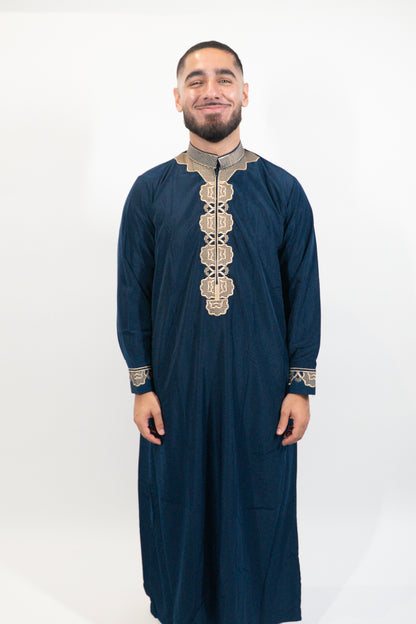 Qamis Layali bleu nuit