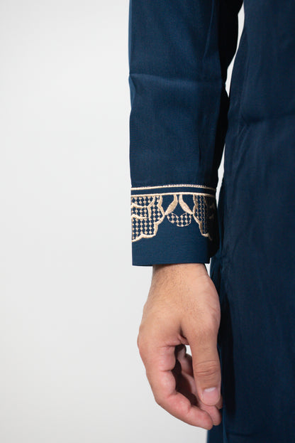 Qamis Layali bleu nuit