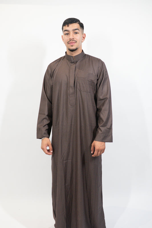 Qamis Simple marron