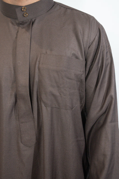 Qamis Simple marron