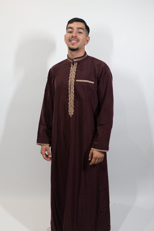 Qamis Arabic rouge bordeaux