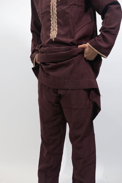 Qamis Arabic rouge bordeaux